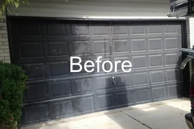 old black garage door